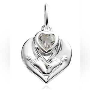 White Topaz Heart Pendant in Sterling Silver